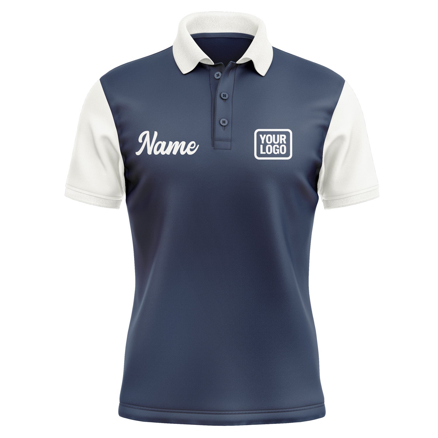 Custom Blue White Short-Sleeve Polo Shirt PO101818B118