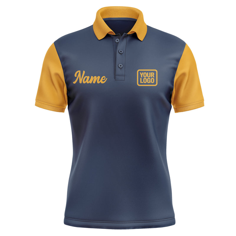 Custom Blue Yellow Short-Sleeve Polo Shirt PO101919B119
