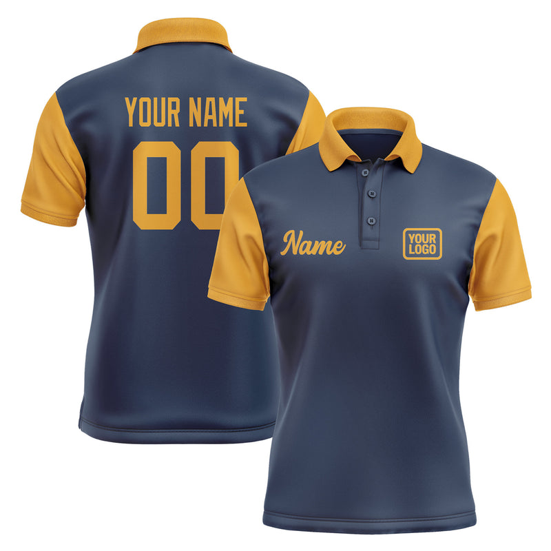 Custom Blue Yellow Short-Sleeve Polo Shirt PO101919B119