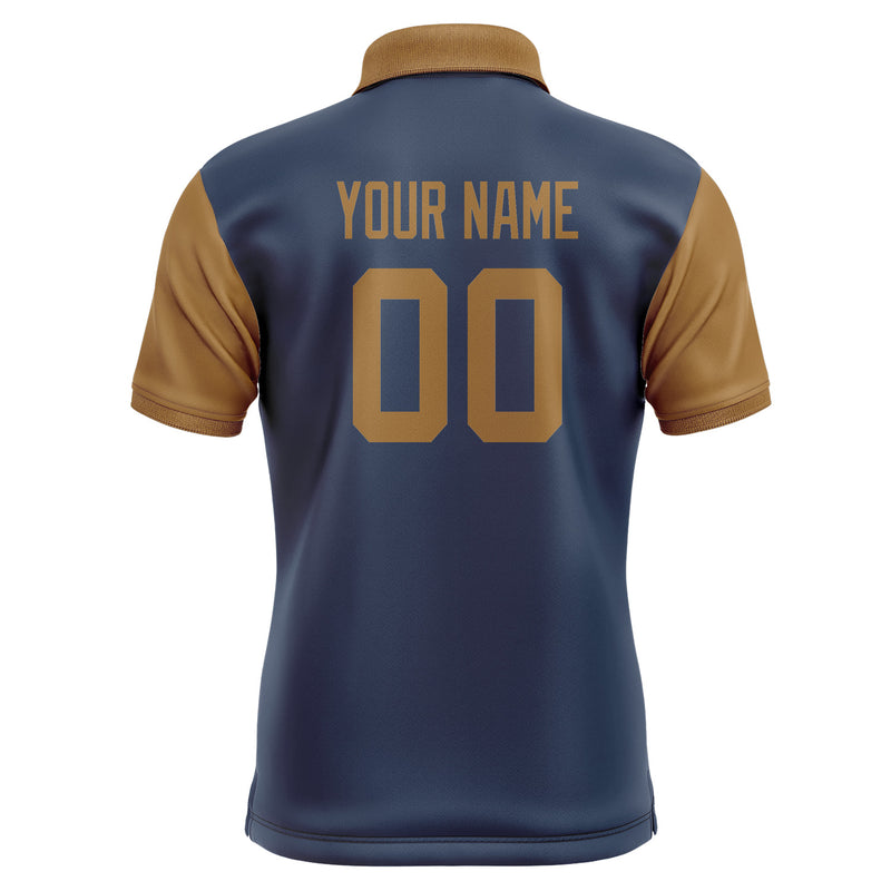 Custom Blue Khaki Short-Sleeve Polo Shirt PO102222B122