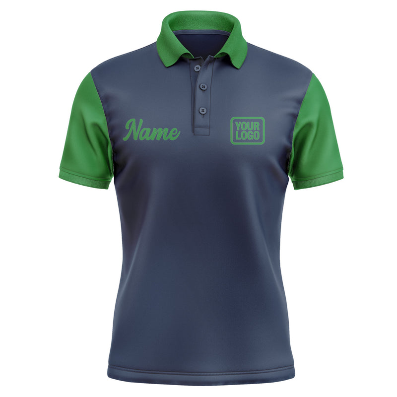 Custom Blue Emerald Green Short-Sleeve Polo Shirt PO102424B124