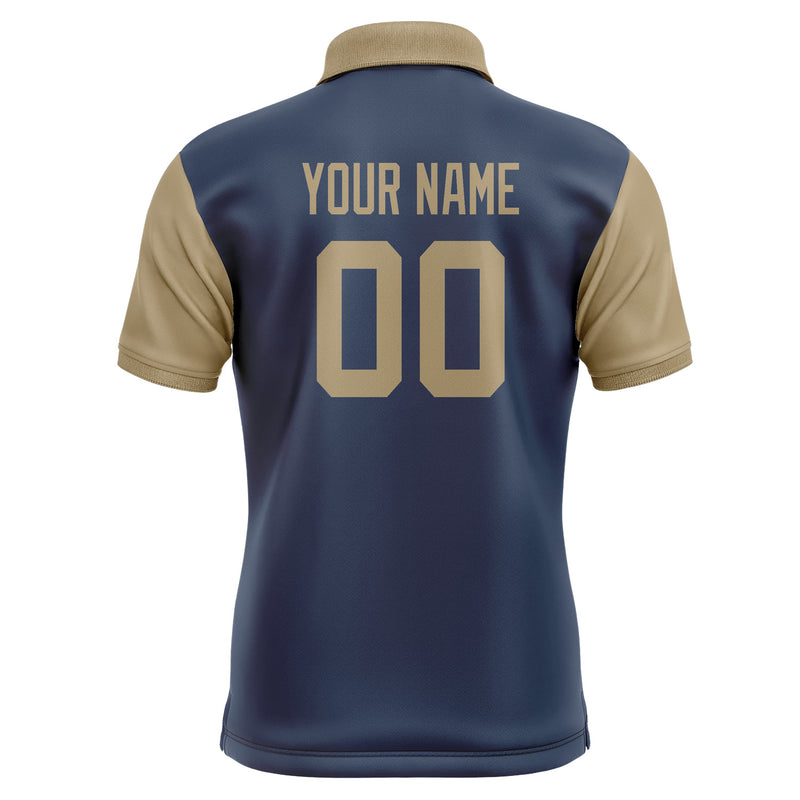 Custom Blue Light Khaki Short-Sleeve Polo Shirt PO102525B125