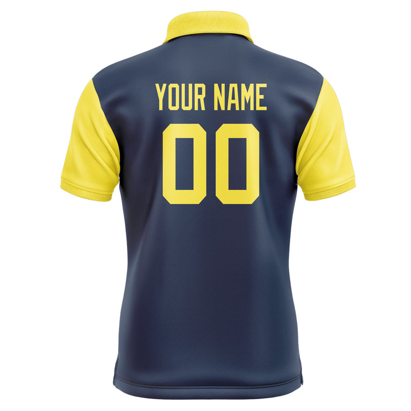 Custom Blue Light Yellow Short-Sleeve Polo Shirt PO102626B126