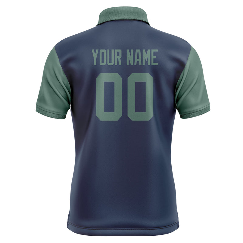Custom Blue Blue Green Short-Sleeve Polo Shirt PO102727B127