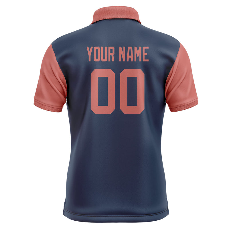 Custom Blue Copper Rose Short-Sleeve Polo Shirt PO102929B129