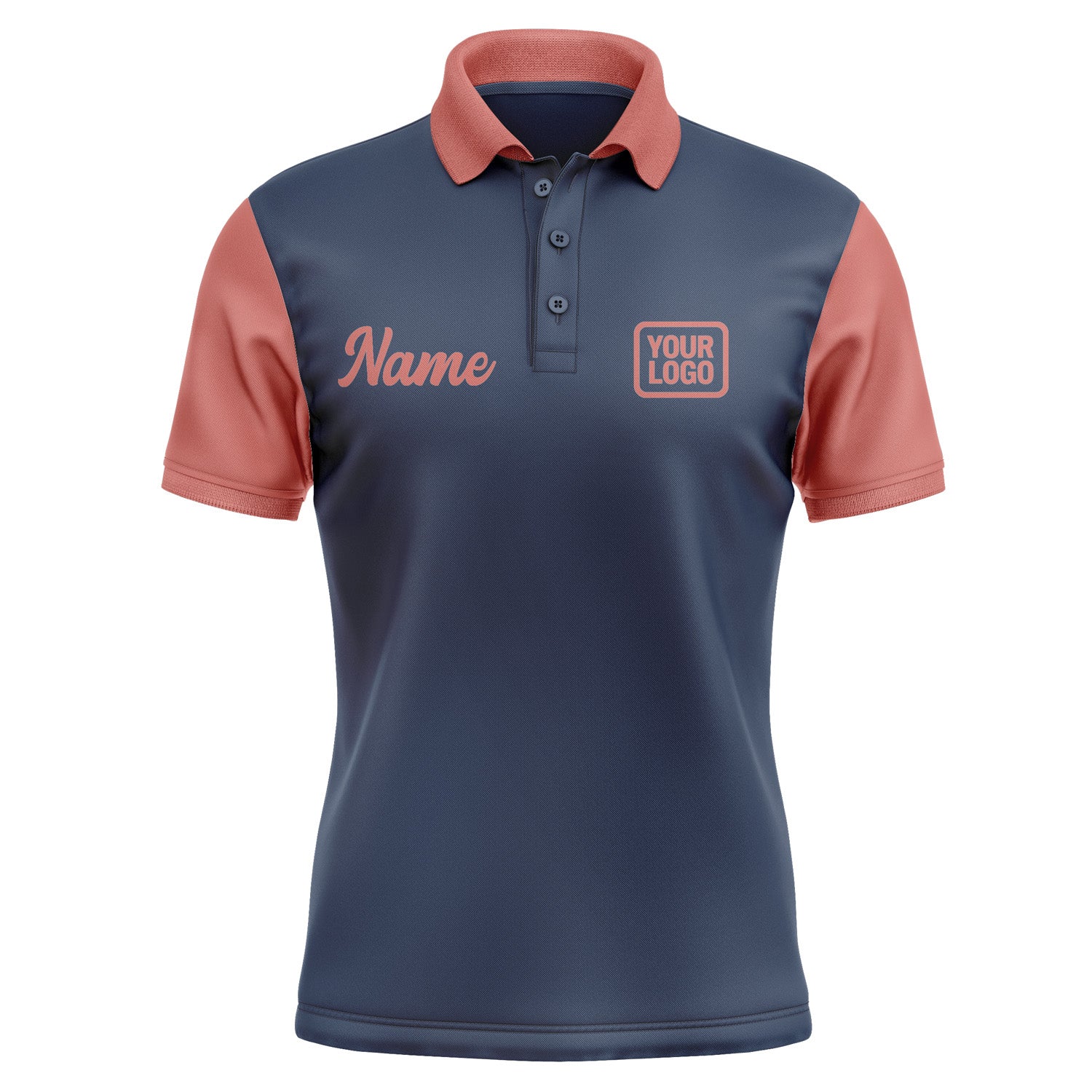 Custom Blue Copper Rose Short-Sleeve Polo Shirt PO102929B129