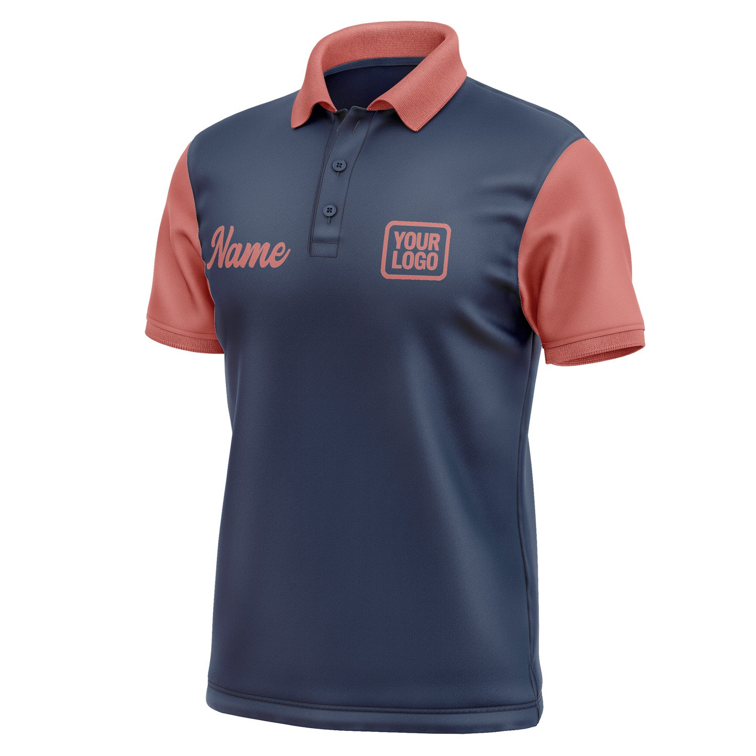 Custom Blue Copper Rose Short-Sleeve Polo Shirt PO102929B129