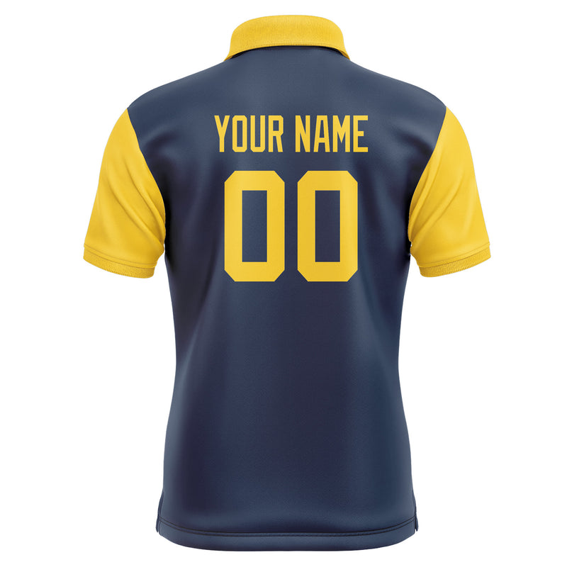 Custom Blue Gold Short-Sleeve Polo Shirt PO103030B130