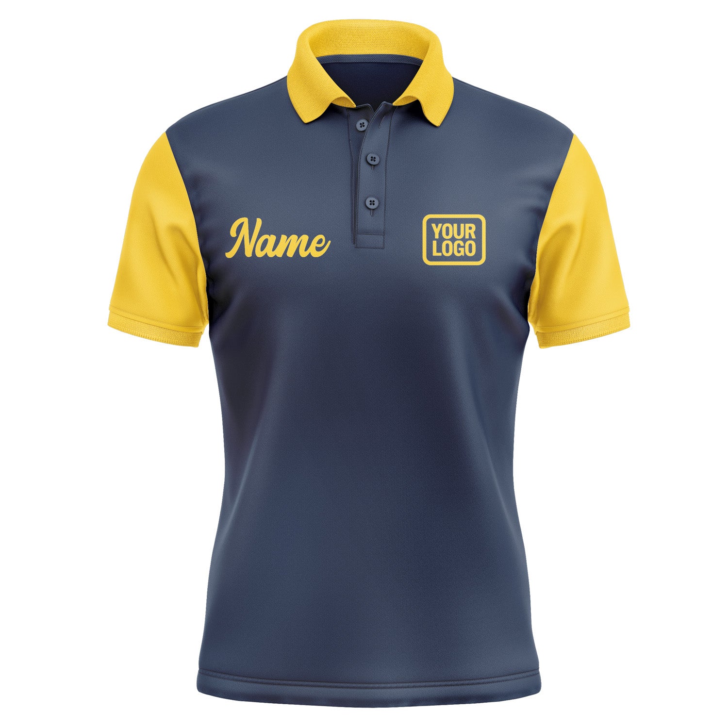 Custom Blue Gold Short-Sleeve Polo Shirt PO103030B130