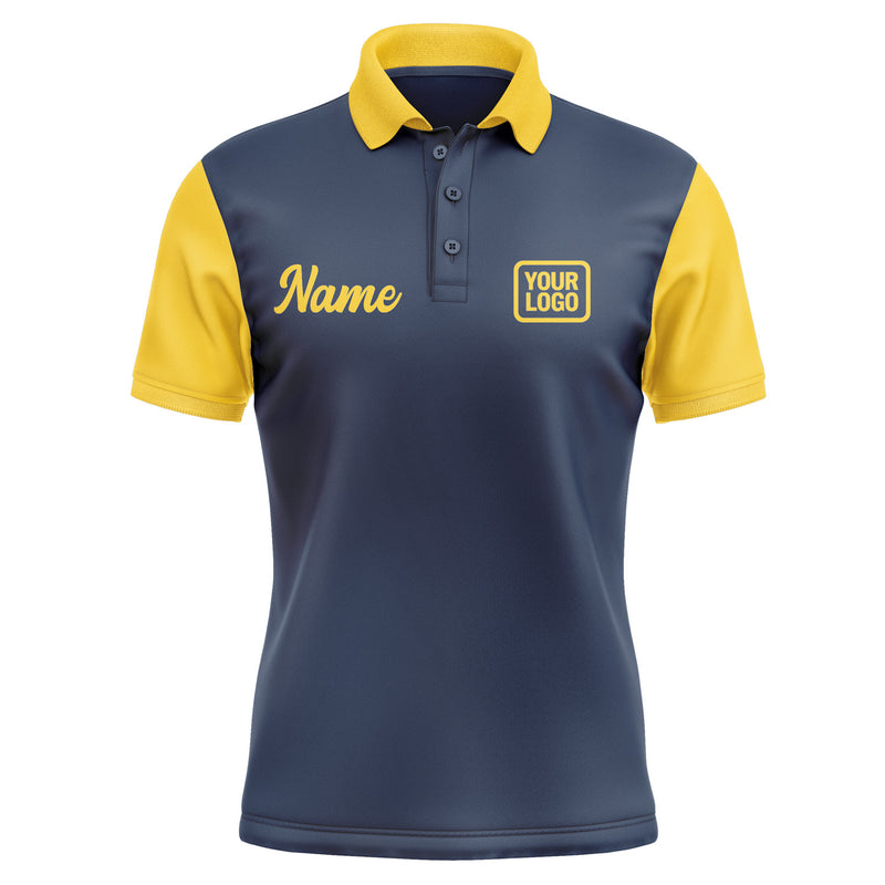Custom Blue Gold Short-Sleeve Polo Shirt PO103030B130