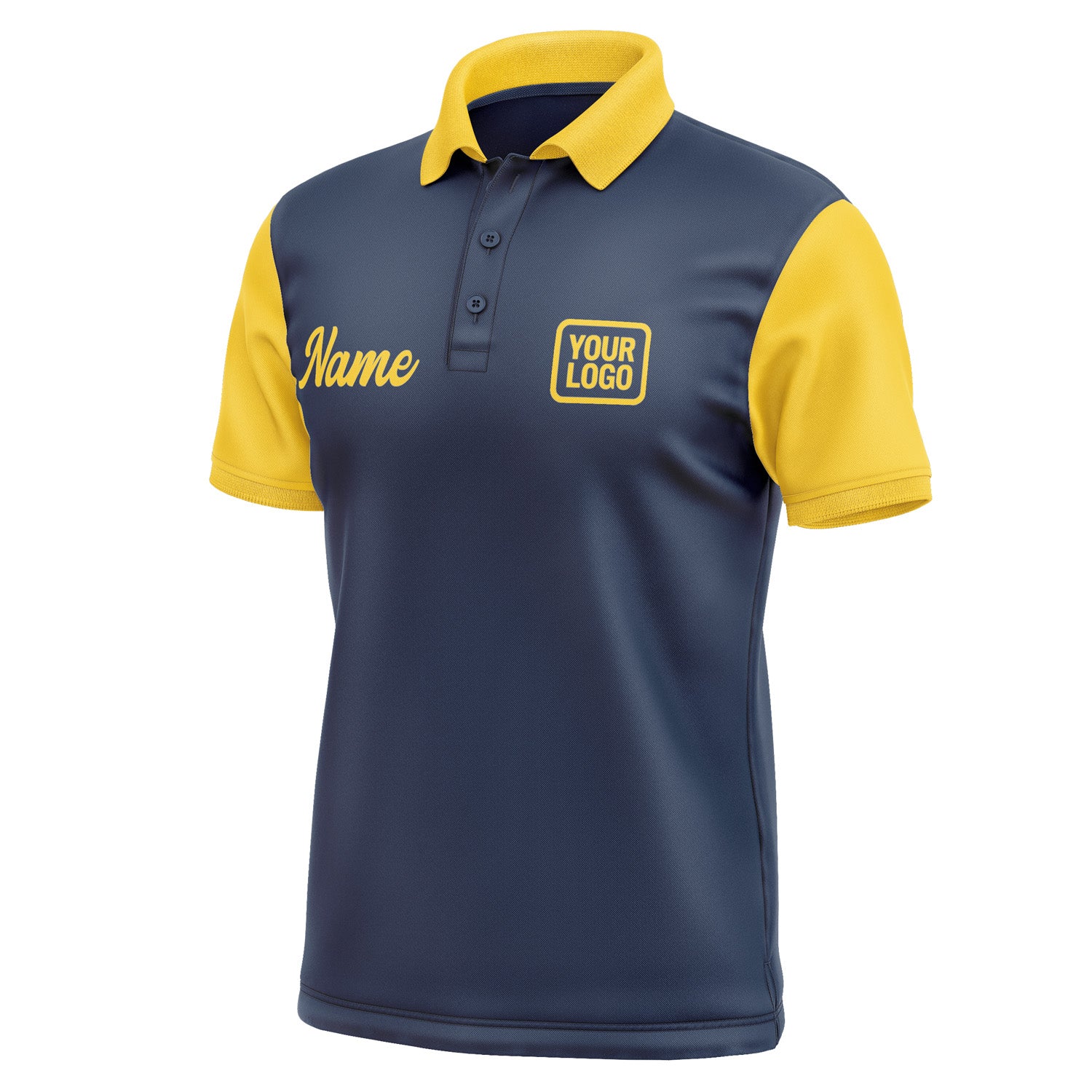 Custom Blue Gold Short-Sleeve Polo Shirt PO103030B130
