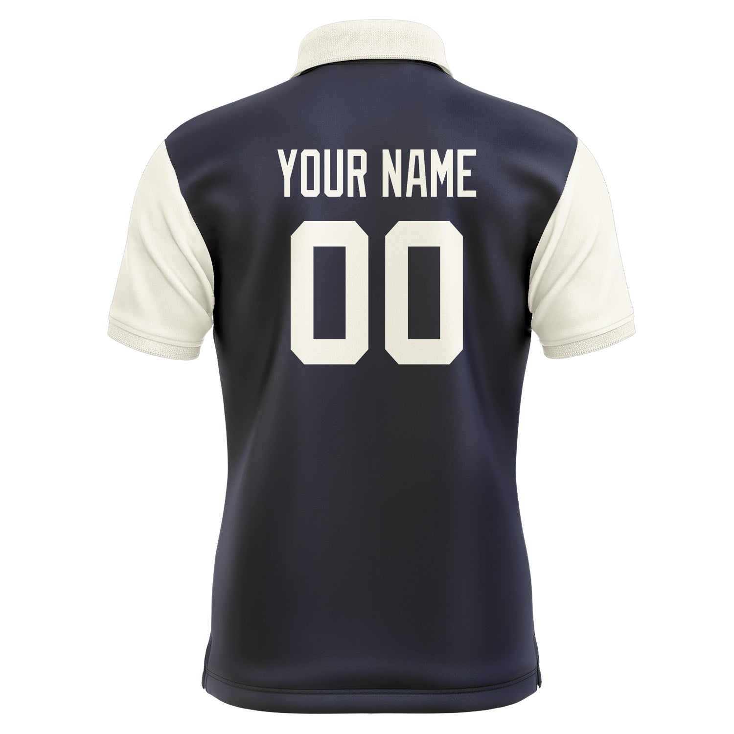 Custom Navy Cream Short-Sleeve Polo Shirt PO110303B103