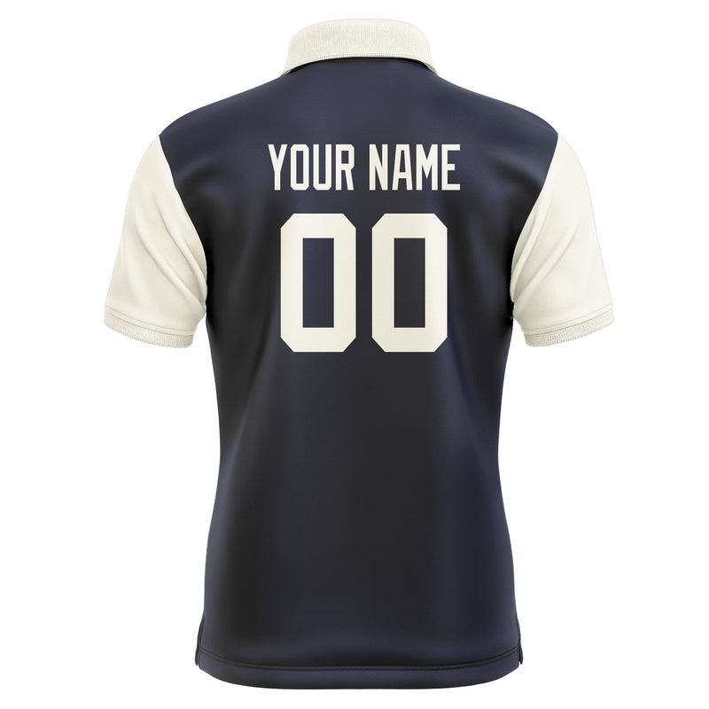 Custom Navy Cream Short-Sleeve Polo Shirt PO110303B103