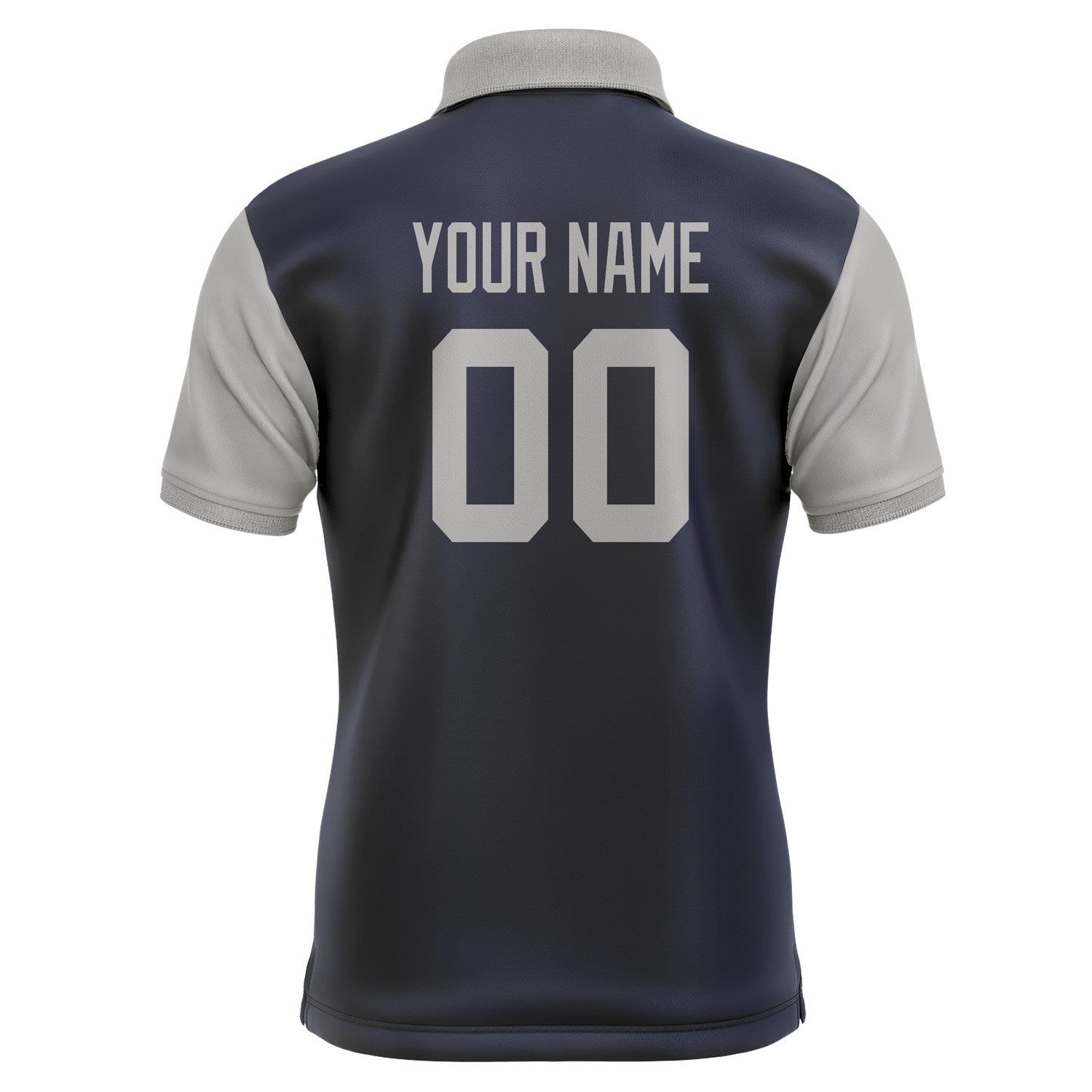 Custom Navy Gray Short-Sleeve Polo Shirt PO110404B104