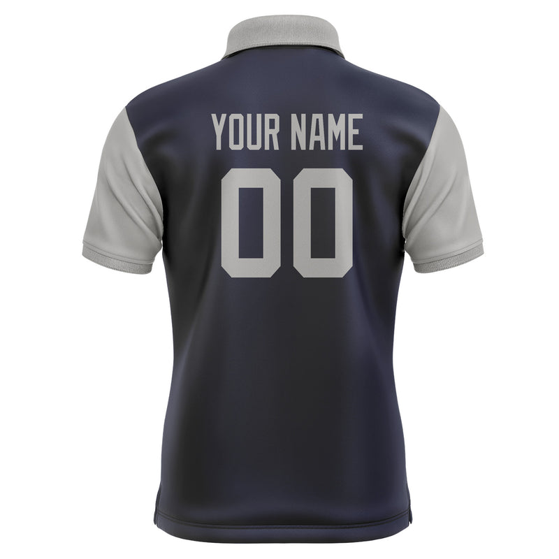 Custom Navy Gray Short-Sleeve Polo Shirt PO110404B104