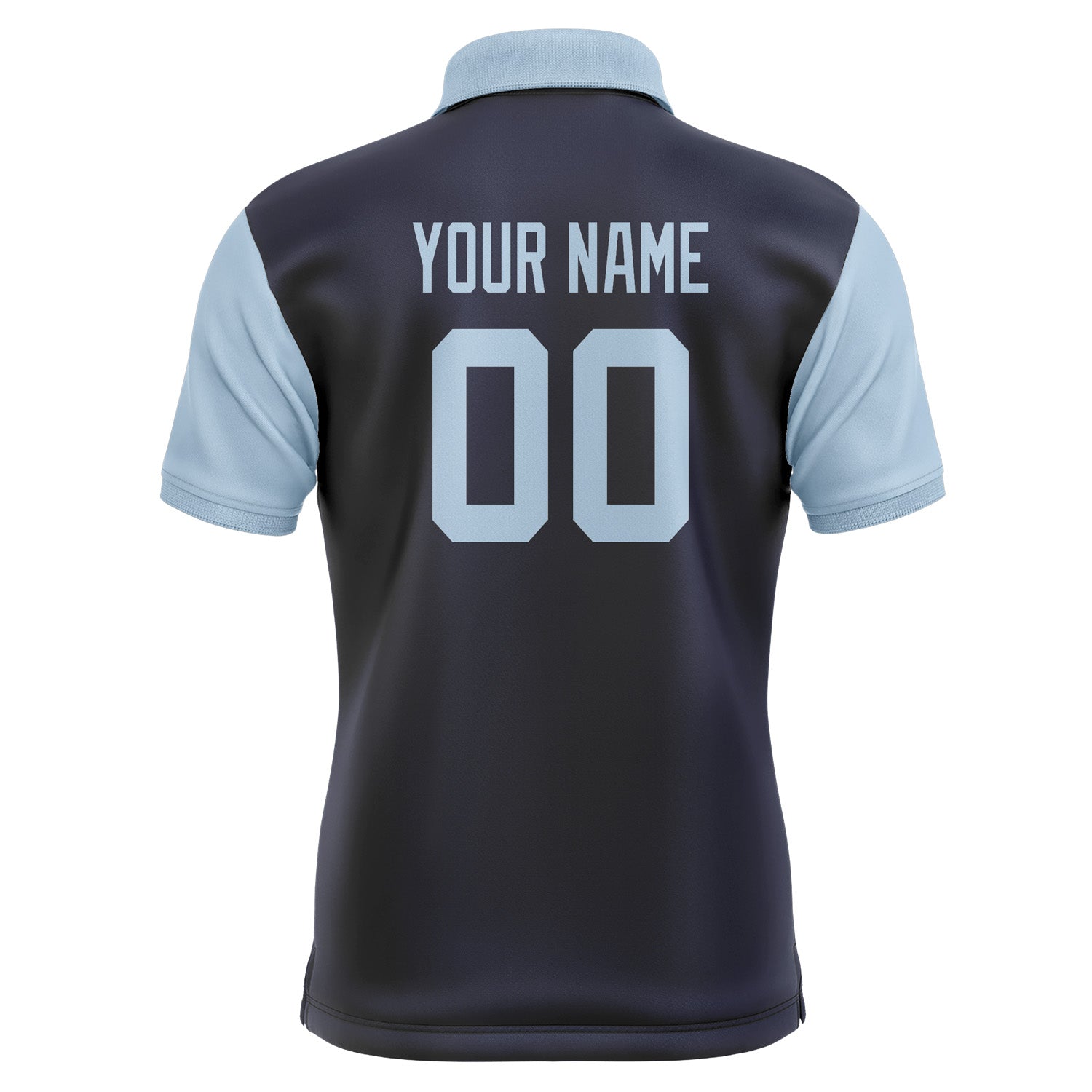Custom Navy Light Blue Short-Sleeve Polo Shirt PO110808B108
