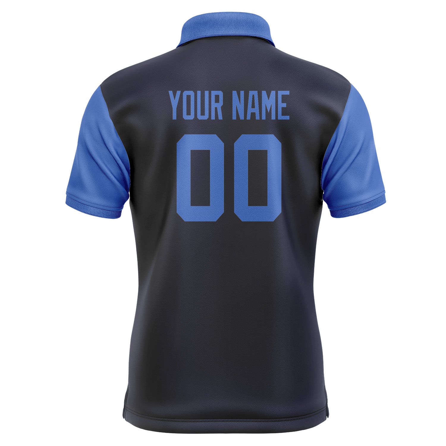 Custom Navy Sky Blue Short-Sleeve Polo Shirt PO110909B109