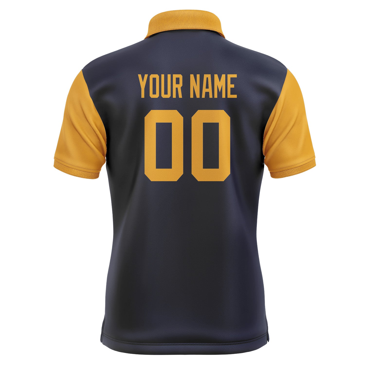 Custom Navy Yellow Short-Sleeve Polo Shirt PO111919B119