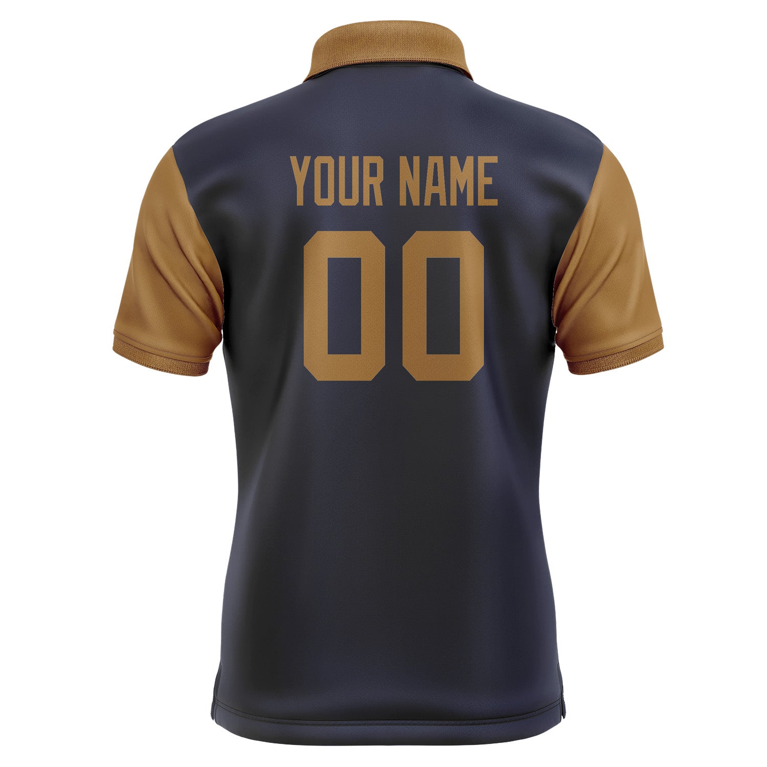 Custom Navy Khaki Short-Sleeve Polo Shirt PO112222B122