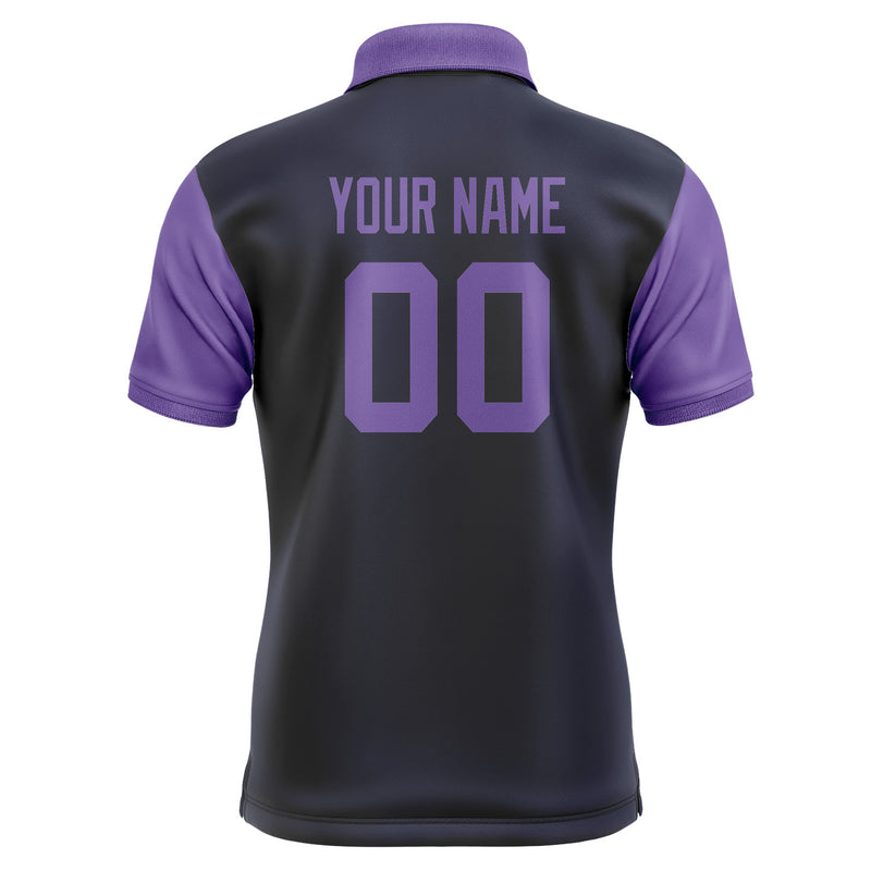 Custom Navy Light Purple Short-Sleeve Polo Shirt PO112323B123