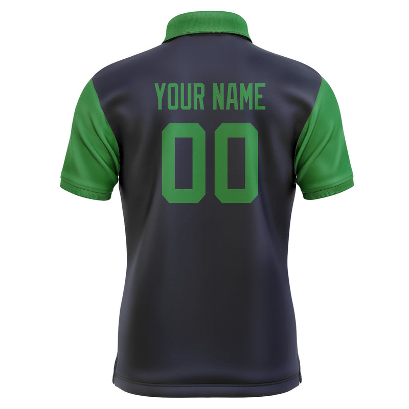 Custom Navy Emerald Green Short-Sleeve Polo Shirt PO112424B124