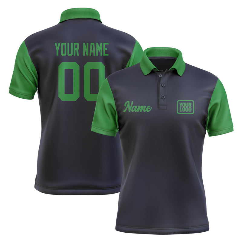 Custom Navy Emerald Green Short-Sleeve Polo Shirt PO112424B124