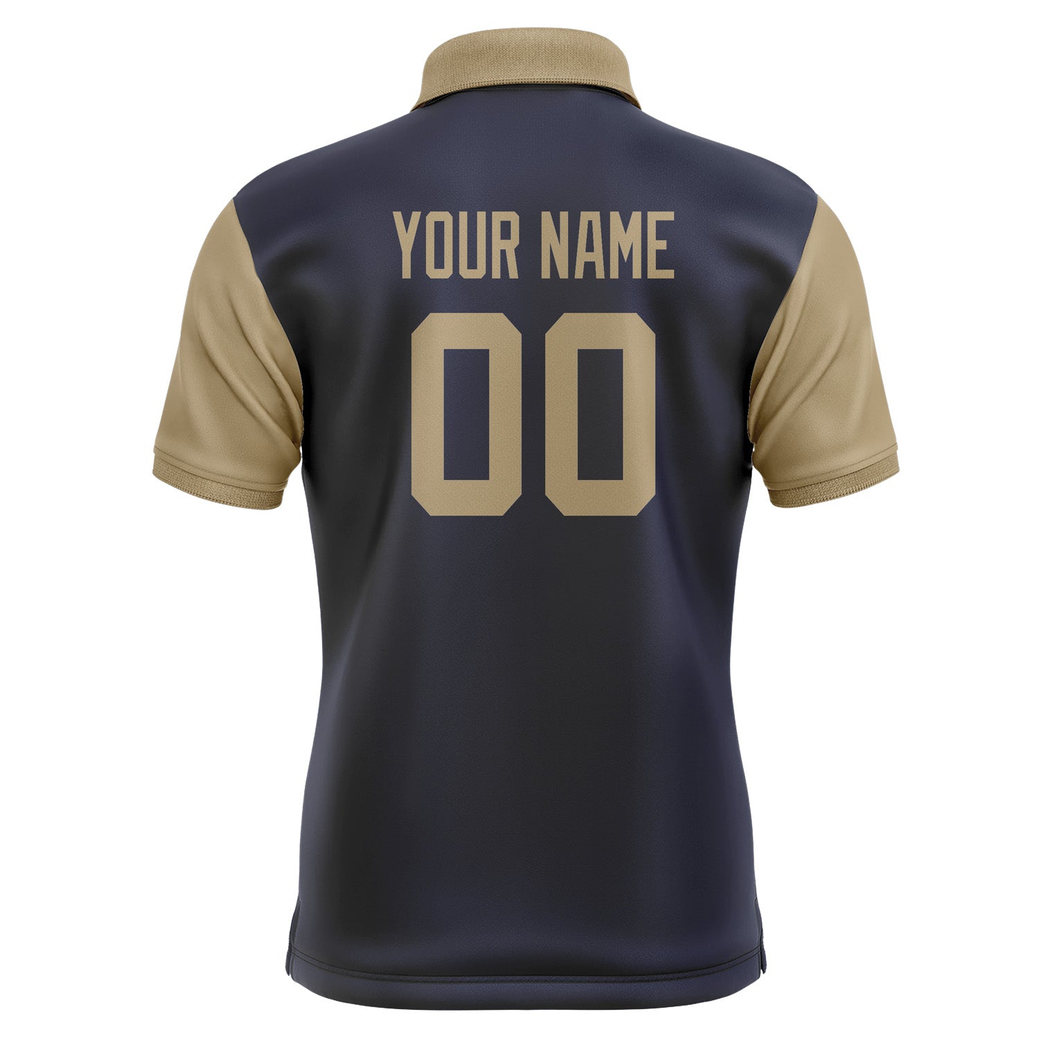 Custom Navy Light Khaki Short-Sleeve Polo Shirt PO112525B125