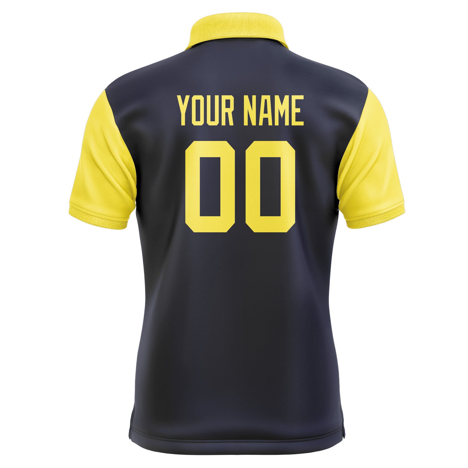 Custom Navy Light Yellow Short-Sleeve Polo Shirt PO112626B126