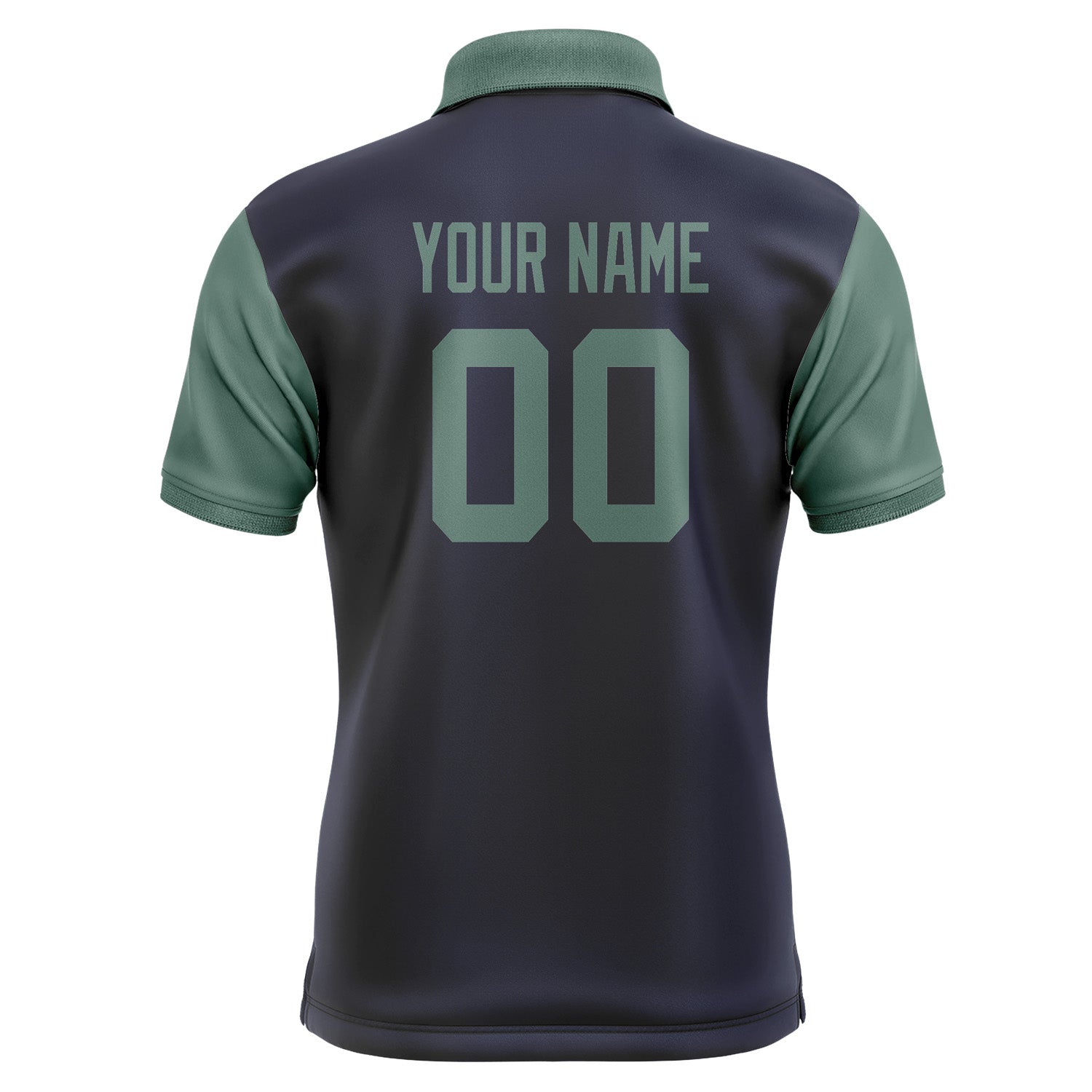 Custom Navy Blue Green Short-Sleeve Polo Shirt PO112727B127