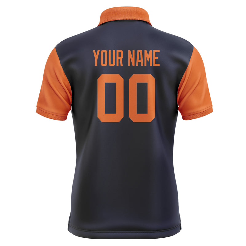 Custom Navy Orange Short-Sleeve Polo Shirt PO112828B128