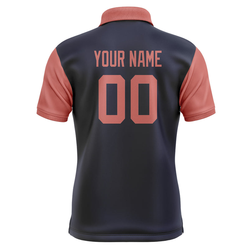 Custom Navy Copper Rose Short-Sleeve Polo Shirt PO112929B129