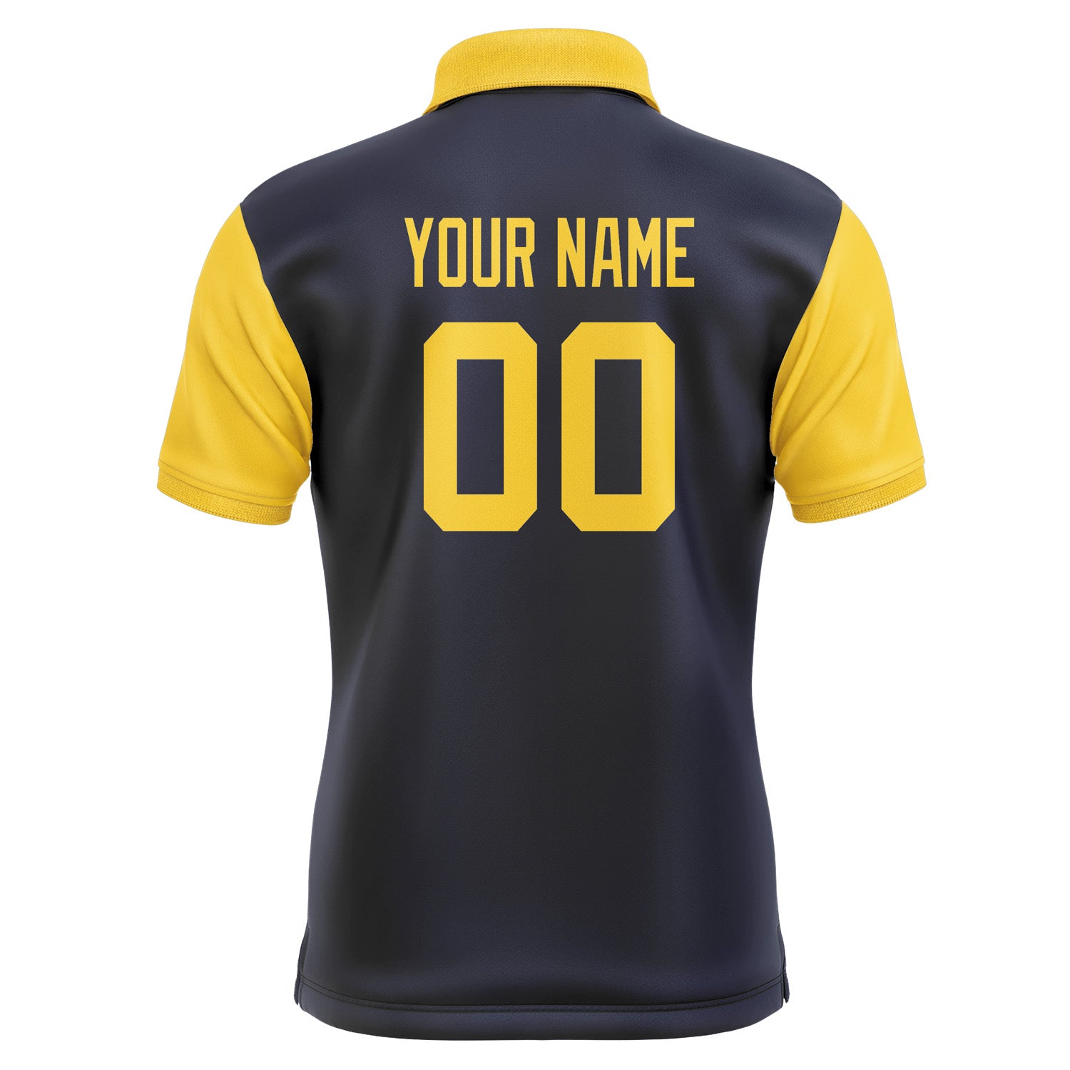 Custom Navy Gold Short-Sleeve Polo Shirt PO113030B130