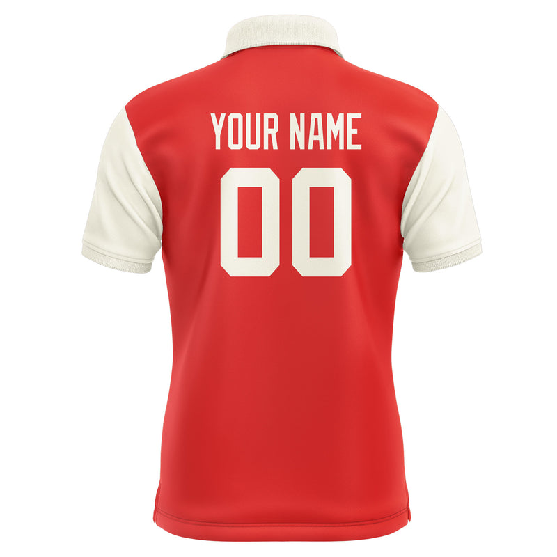 Custom Orange Red Cream Short-Sleeve Polo Shirt PO120303B103