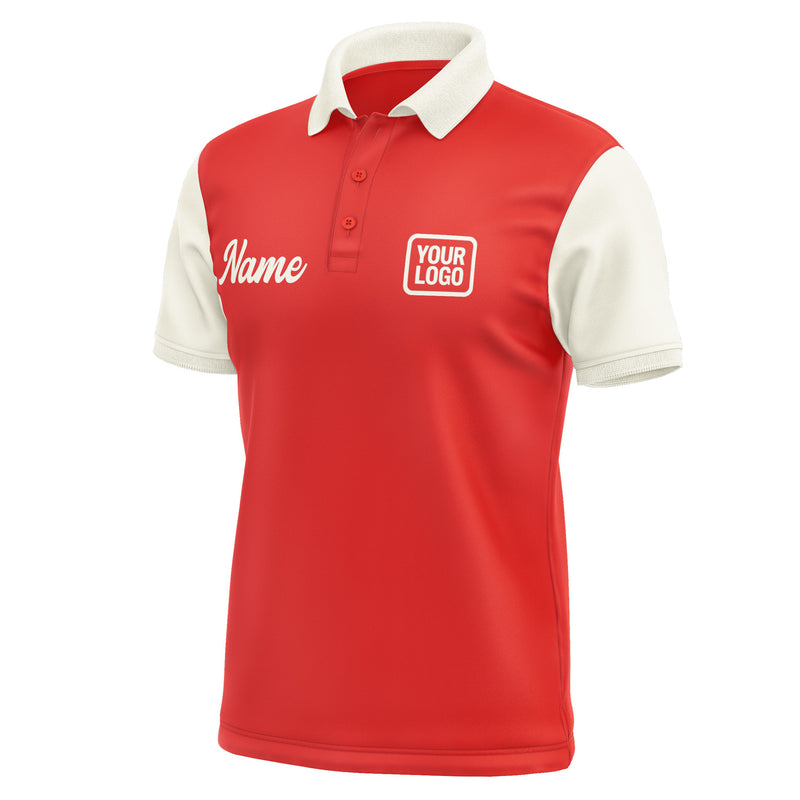 Custom Orange Red Cream Short-Sleeve Polo Shirt PO120303B103