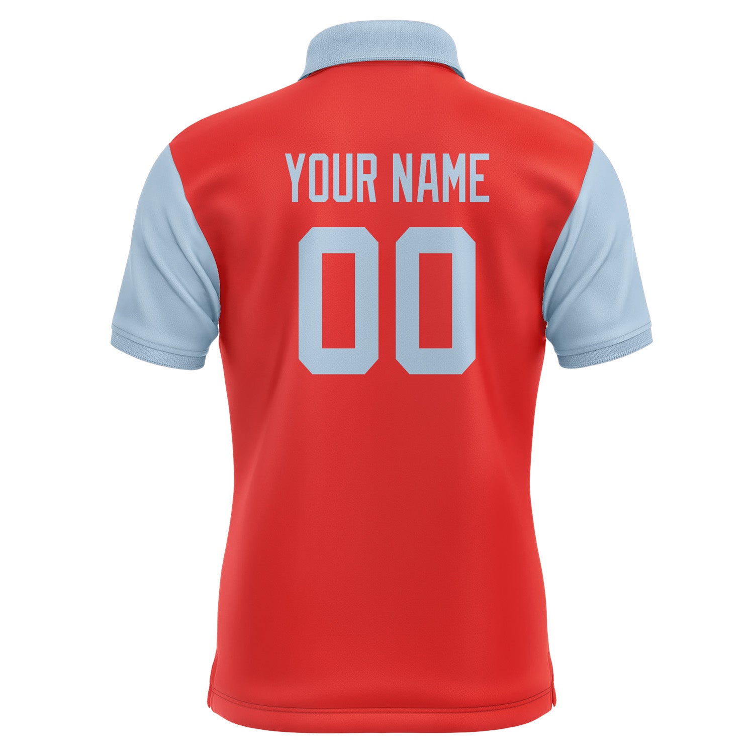 Custom Orange Red Light Blue Short-Sleeve Polo Shirt PO120808B108