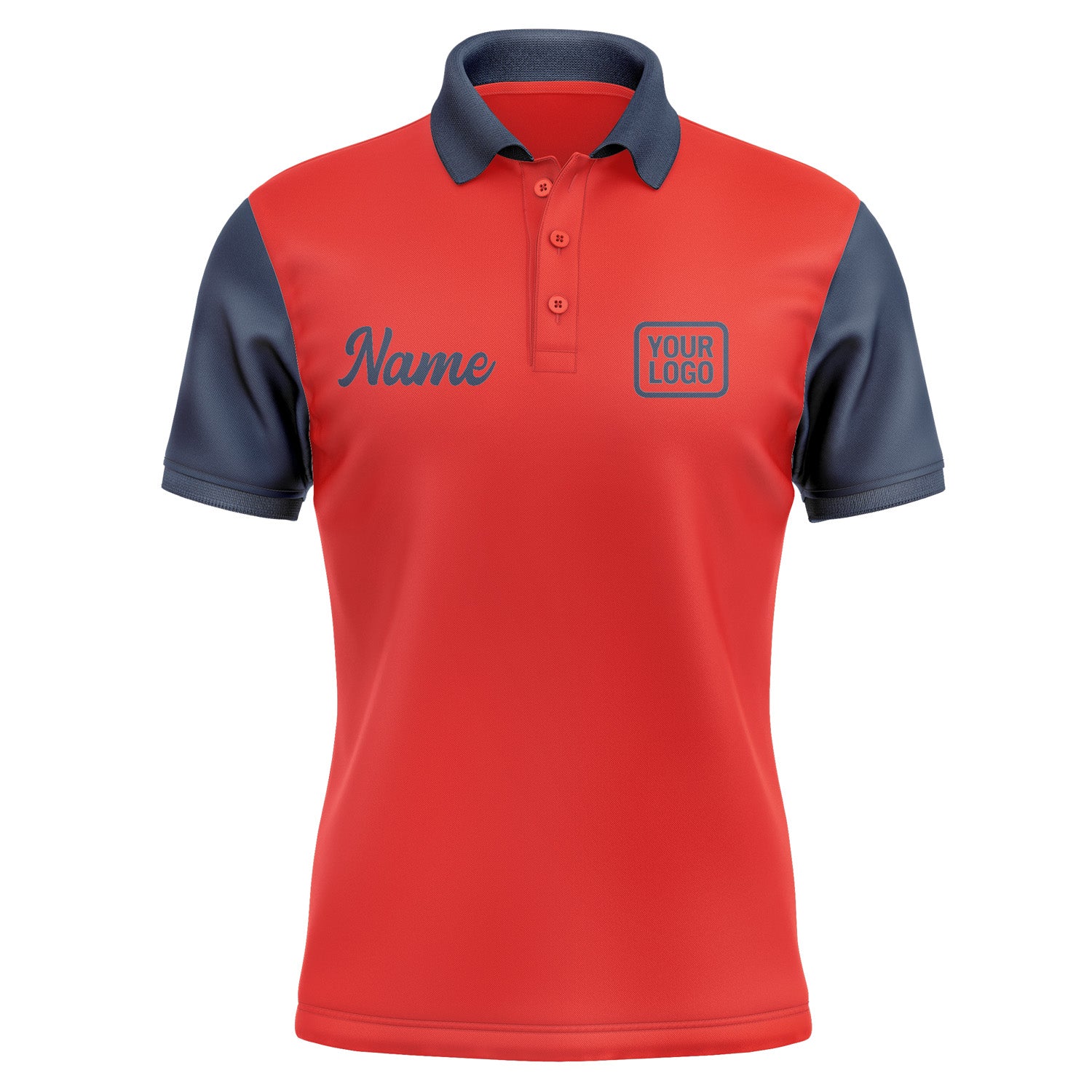 Custom Orange Red Blue Short-Sleeve Polo Shirt PO121010B110