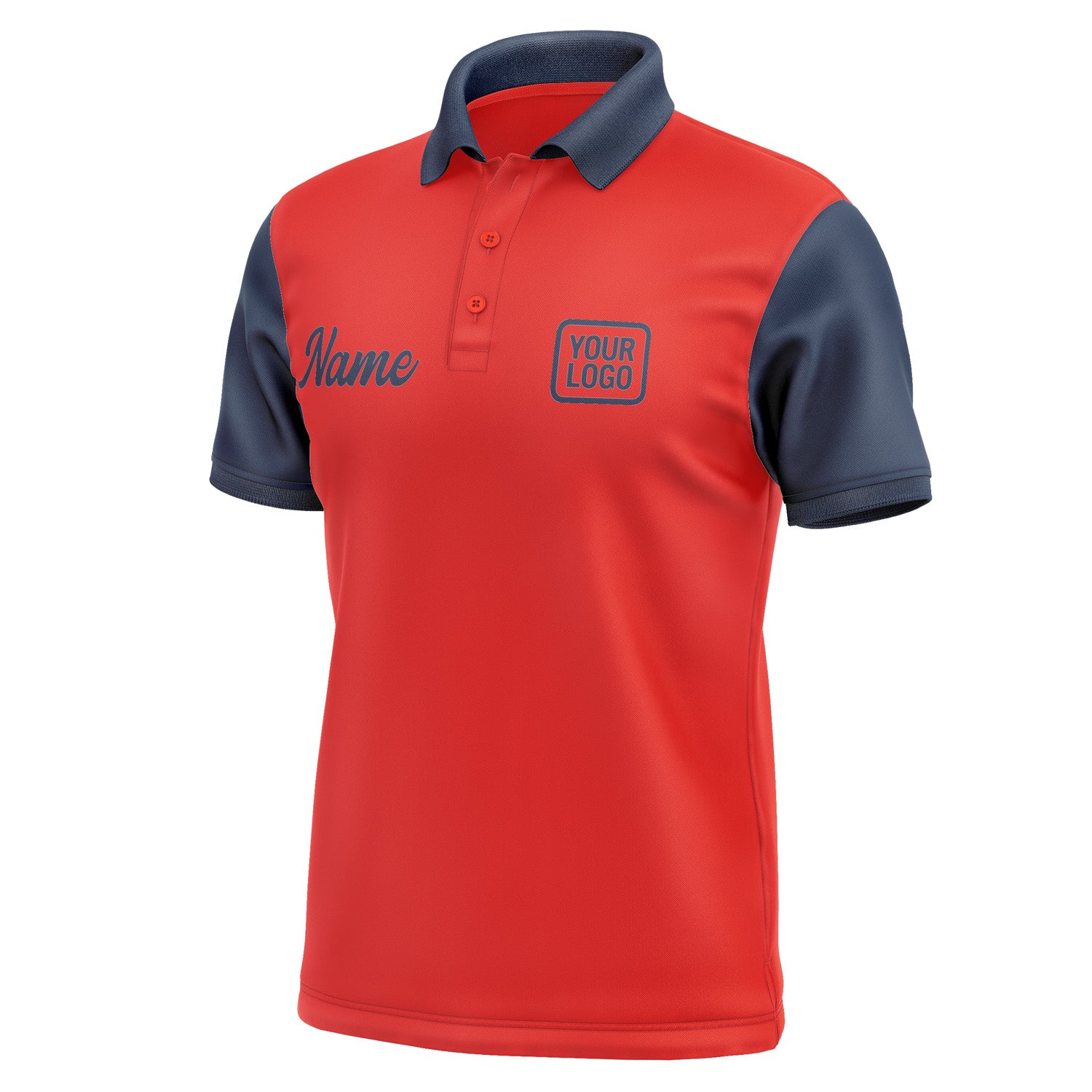 Custom Orange Red Blue Short-Sleeve Polo Shirt PO121010B110