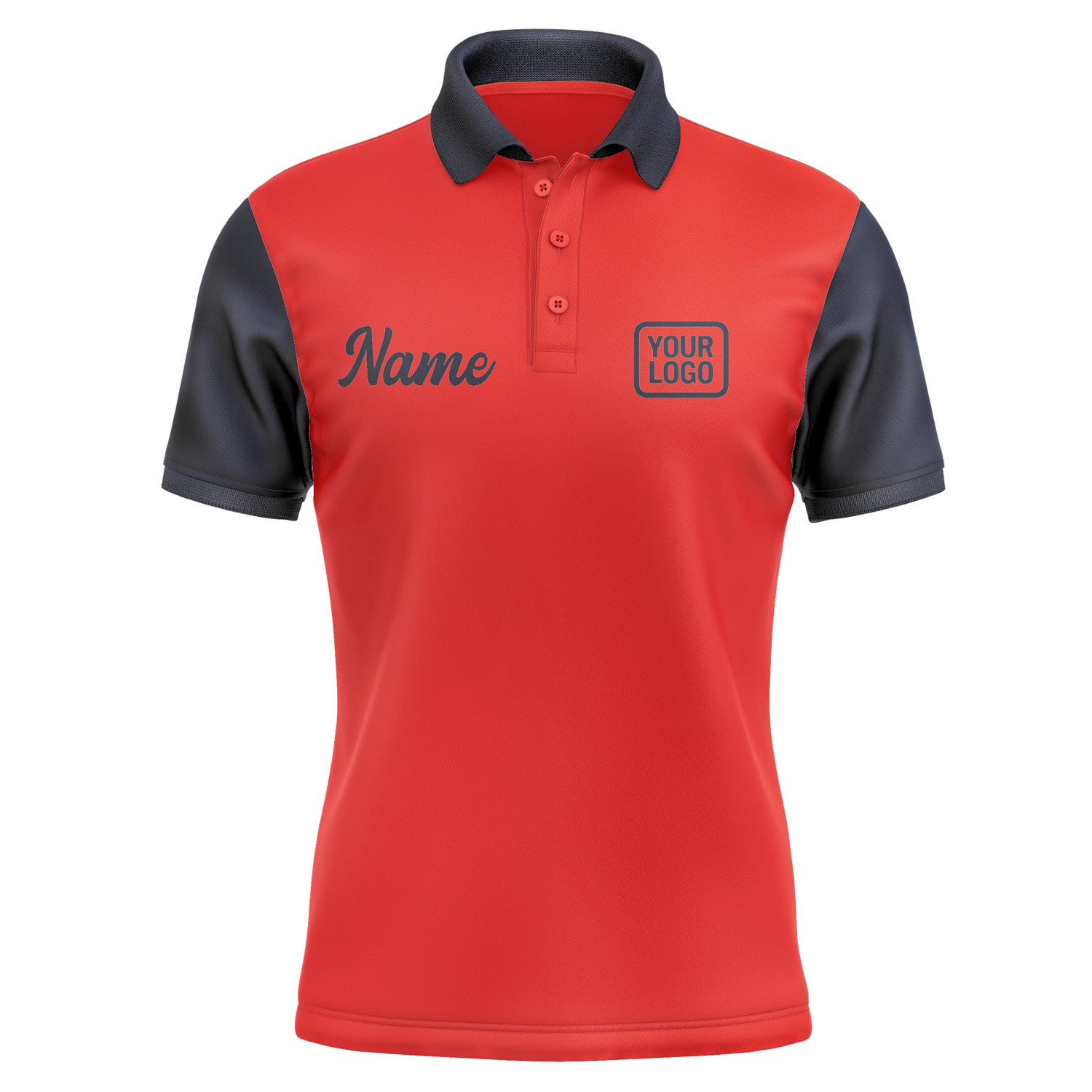 Custom Orange Red Navy Short-Sleeve Polo Shirt PO121111B111