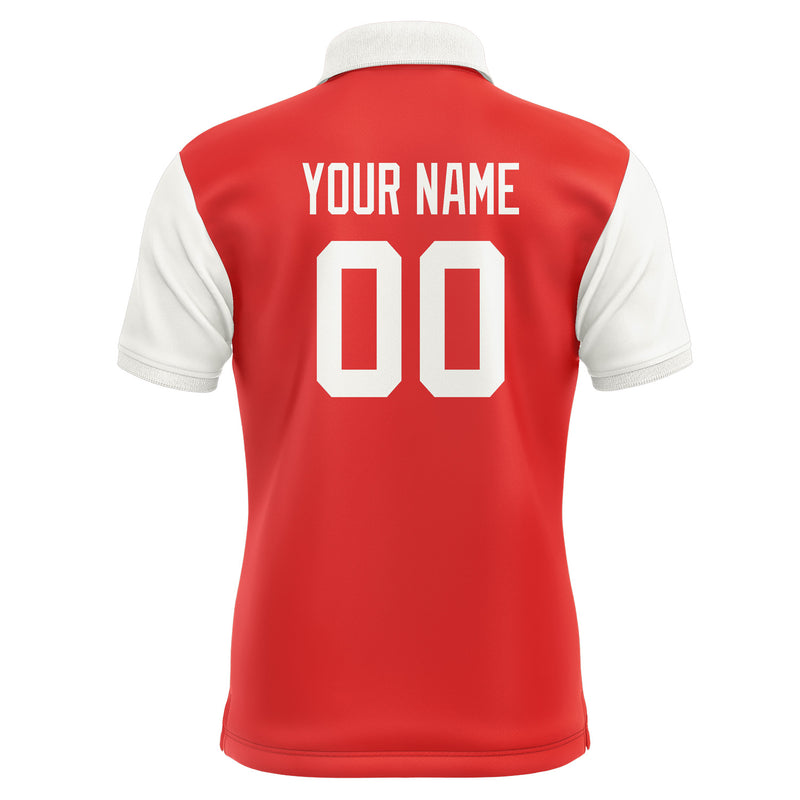 Custom Orange Red White Short-Sleeve Polo Shirt PO121818B118