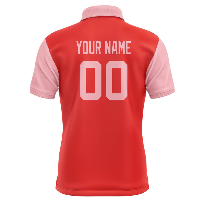 Custom Orange Red Light Pink Short-Sleeve Polo Shirt PO122121B121