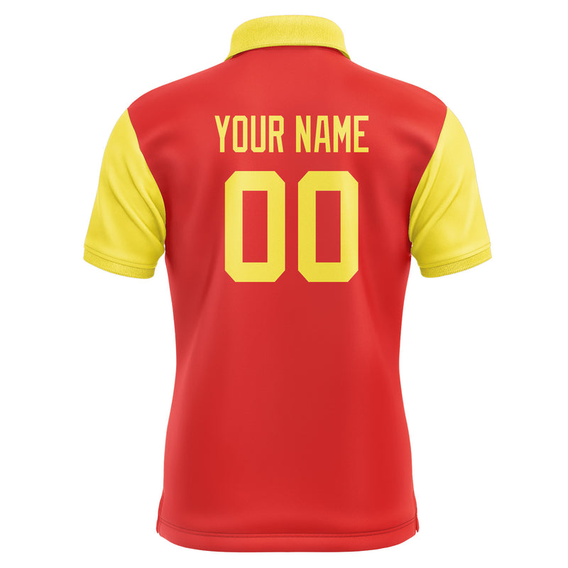 Custom Orange Red Light Yellow Short-Sleeve Polo Shirt PO122626B126