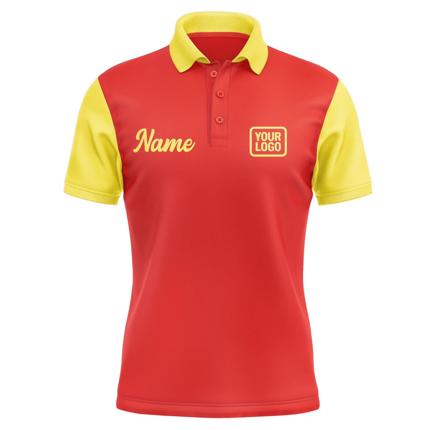 Custom Orange Red Light Yellow Short-Sleeve Polo Shirt PO122626B126
