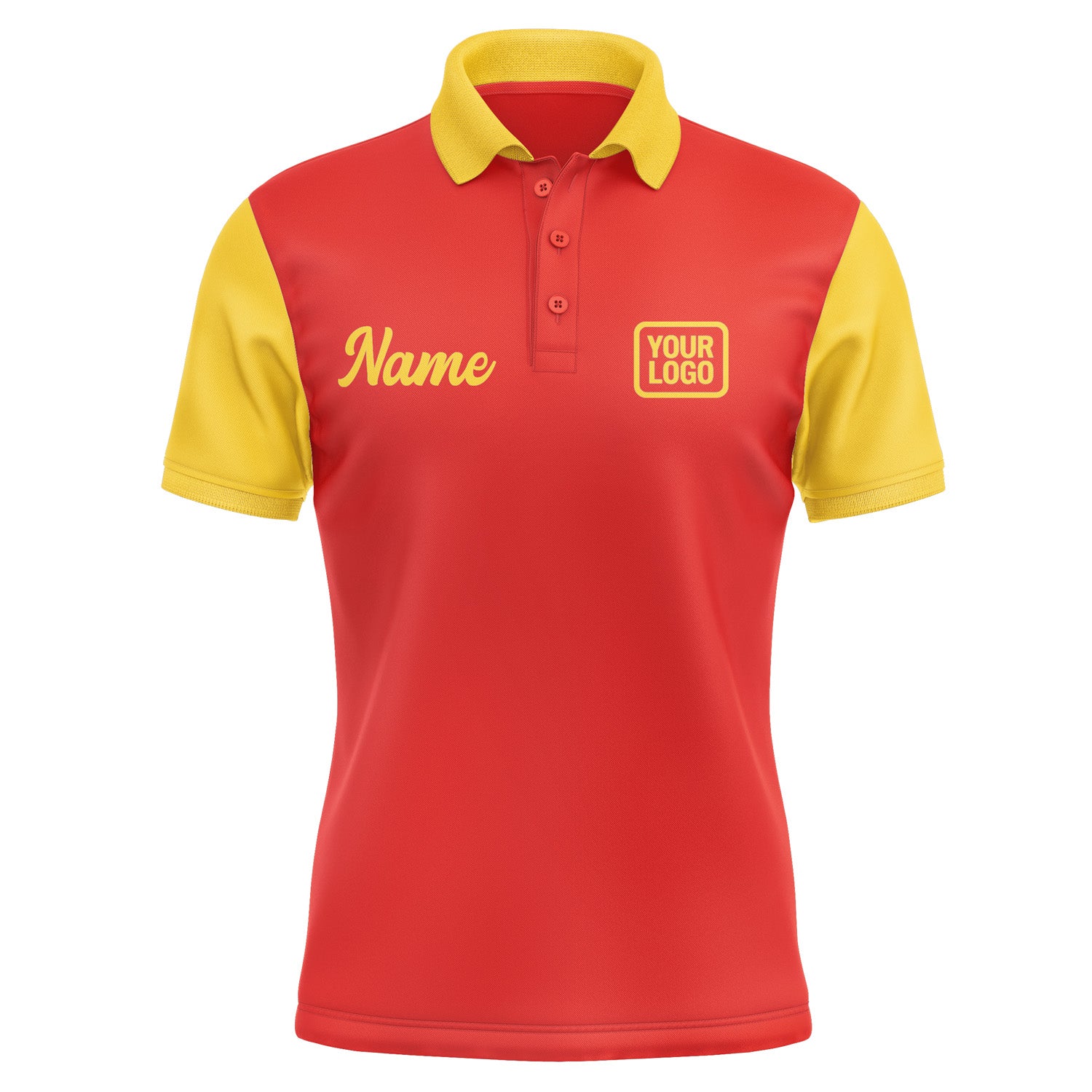 Custom Orange Red Gold Short-Sleeve Polo Shirt PO123030B130
