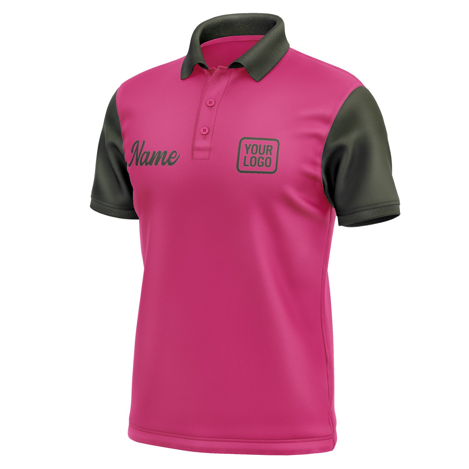 Custom Pink Olive Short-Sleeve Polo Shirt PO130202B102