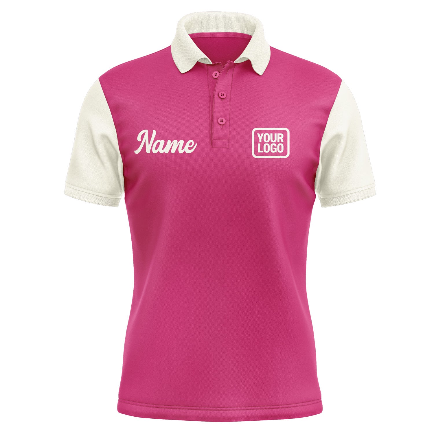 Custom Pink Cream Short-Sleeve Polo Shirt PO130303B103