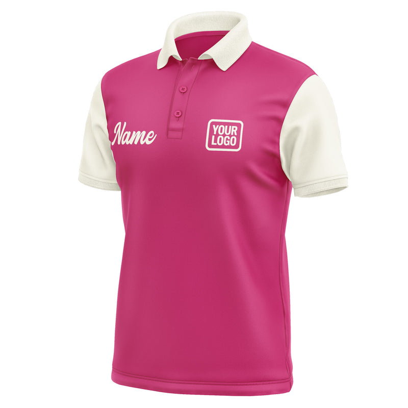 Custom Pink Cream Short-Sleeve Polo Shirt PO130303B103