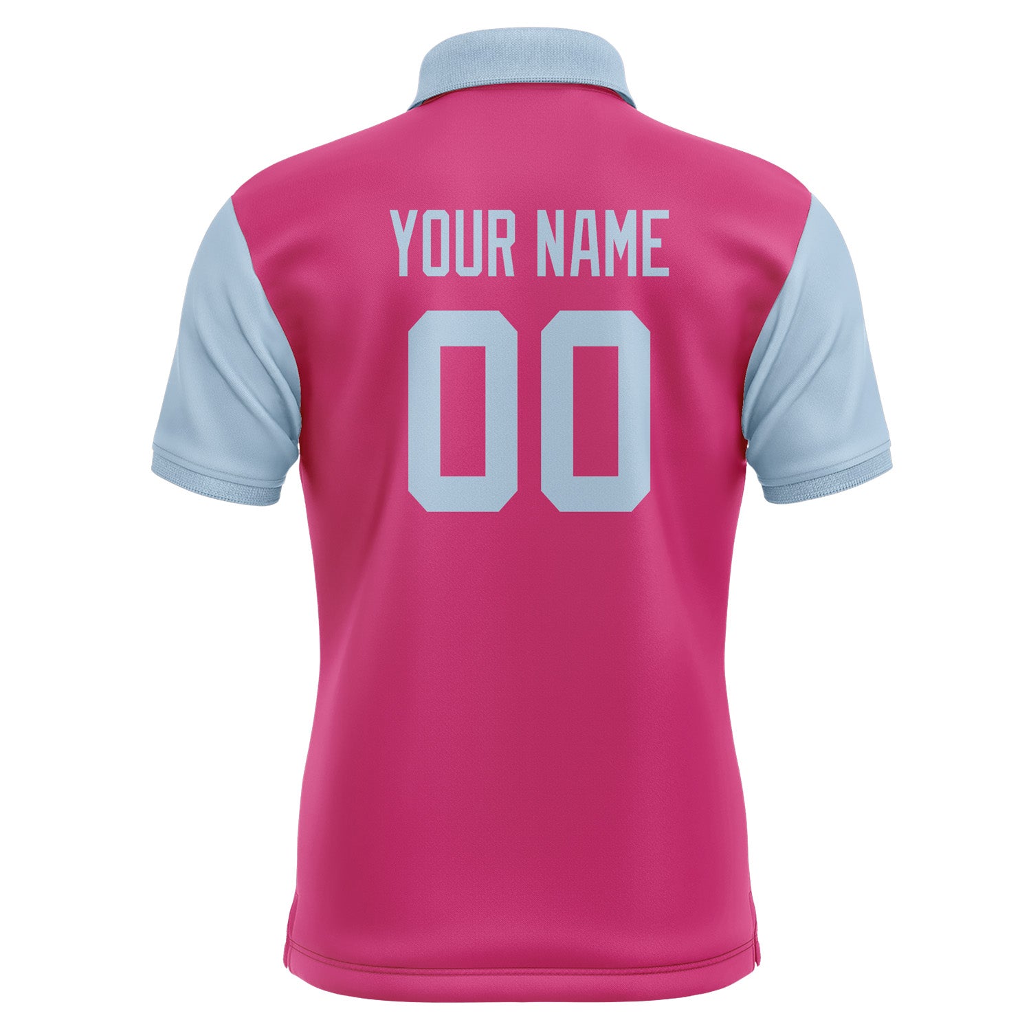 Custom Pink Light Blue Short-Sleeve Polo Shirt PO130808B108