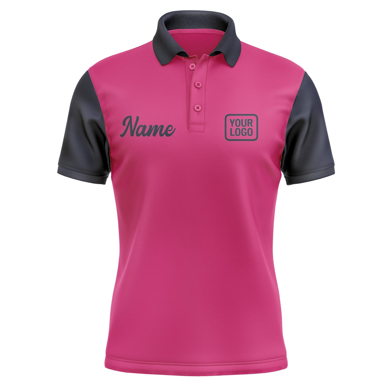 Custom Pink Navy Short-Sleeve Polo Shirt PO131111B111
