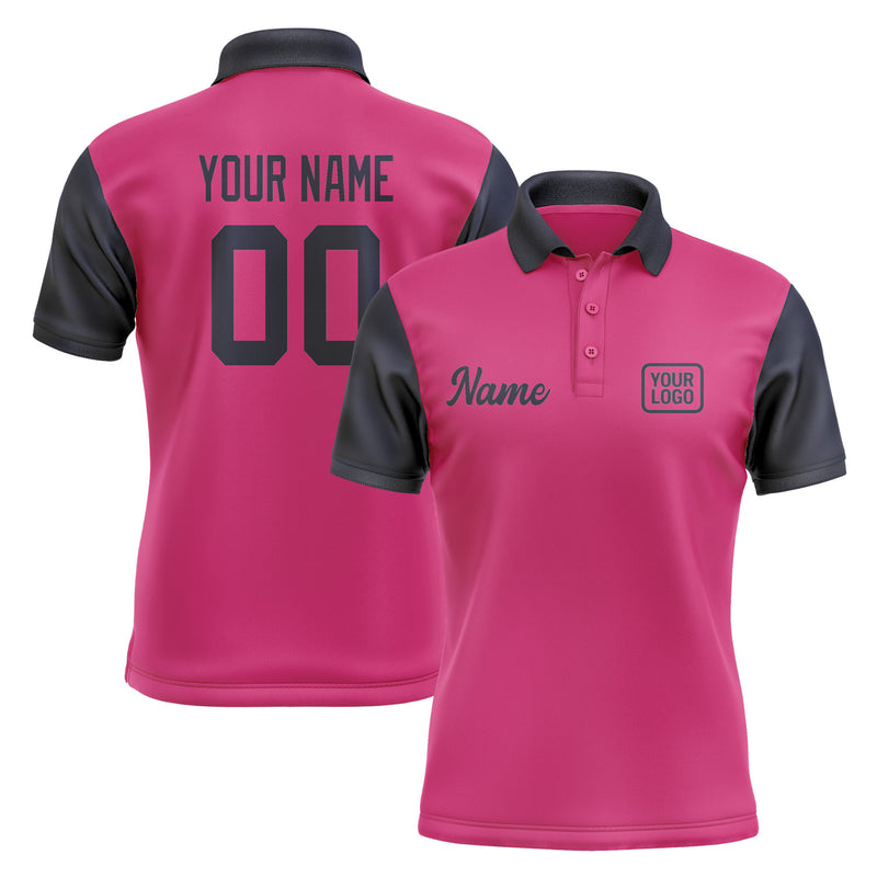 Custom Pink Navy Short-Sleeve Polo Shirt PO131111B111