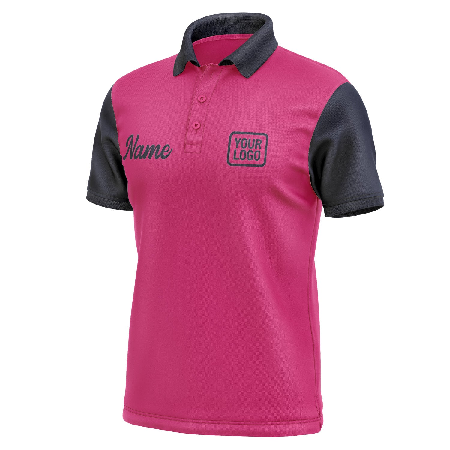 Custom Pink Navy Short-Sleeve Polo Shirt PO131111B111